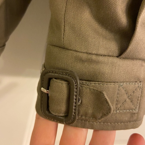 Vintage Burberry London Utility Jacket Full Zip Olive Green Linen Womens… - Picture 15 of 15